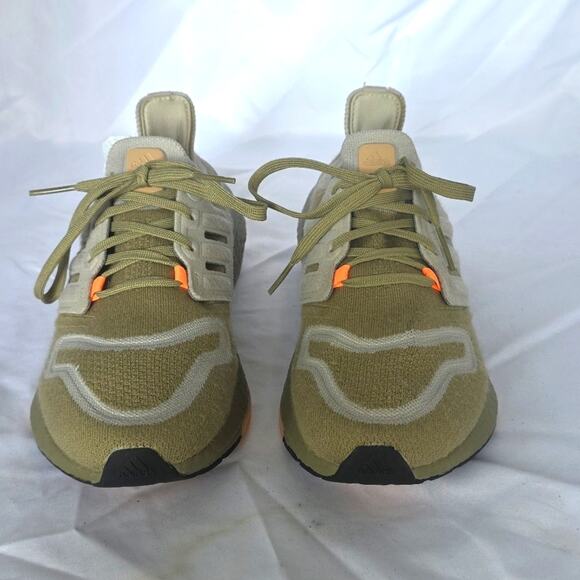 Adidas Mens 7.5 Ultraboost 22 Running Athletic Shoe in Green Orange - Picture 6 of 16